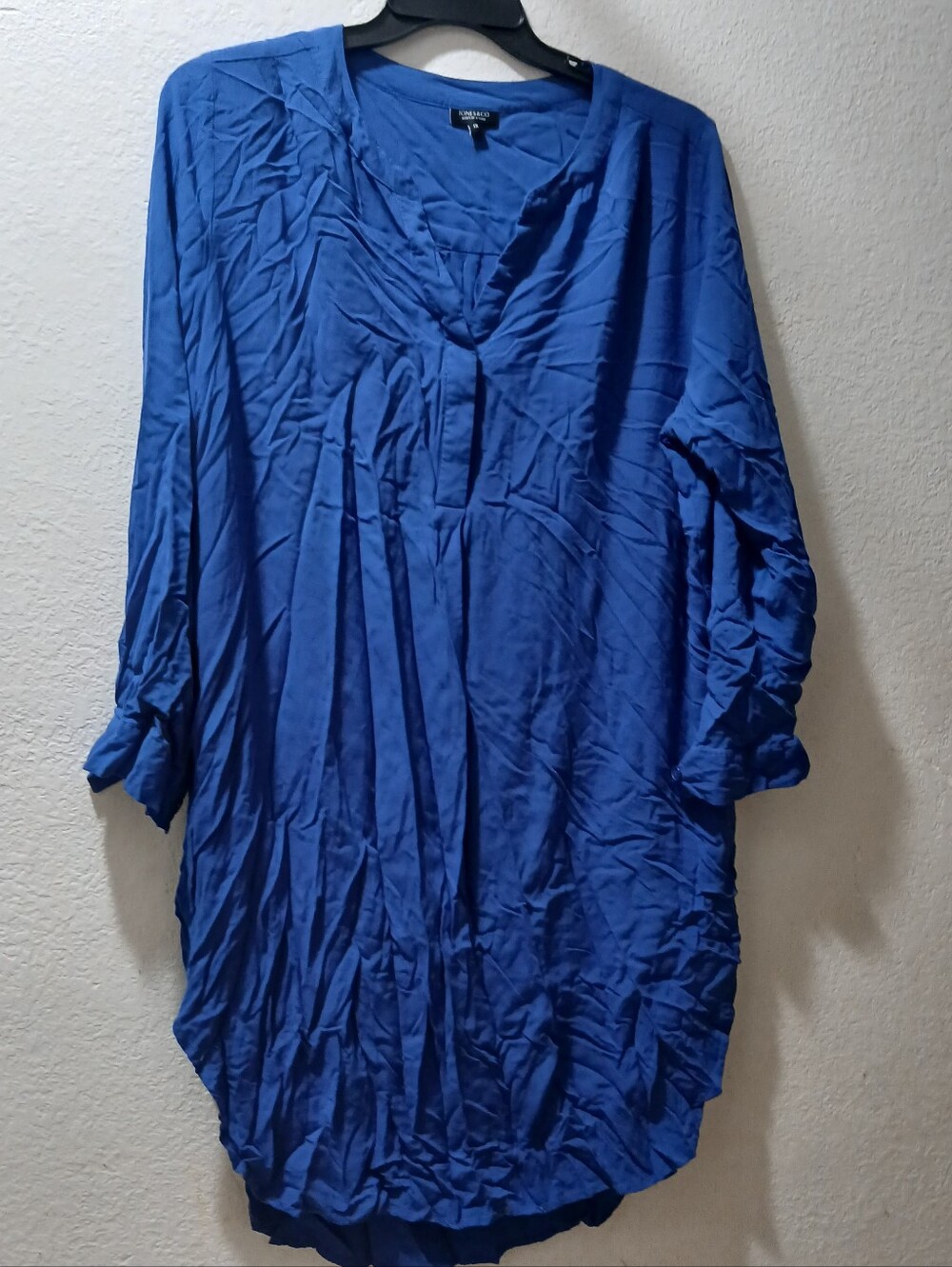 Jones and co jones new york 1X Royal Blue V-Neck Tunic dress